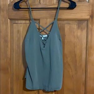 Green tank with cross detail